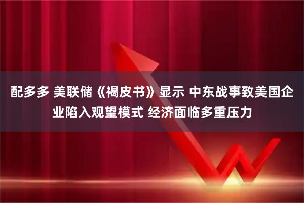 配多多 美联储《褐皮书》显示 中东战事致美国企业陷入观望模式 经济面临多重压力