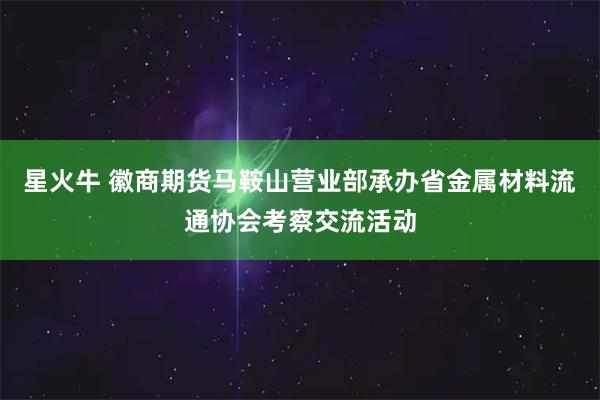 星火牛 徽商期货马鞍山营业部承办省金属材料流通协会考察交流活动
