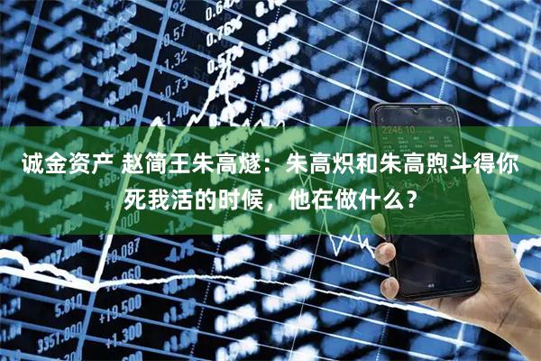 诚金资产 赵简王朱高燧：朱高炽和朱高煦斗得你死我活的时候，他在做什么？